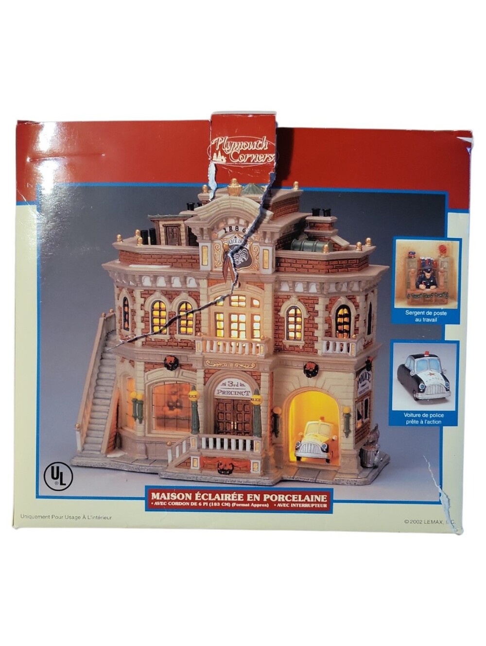 LEMAX Christmas Village Plymouth Corners 3rd Precinct Police Station House 25759 - Picture 9 of 9